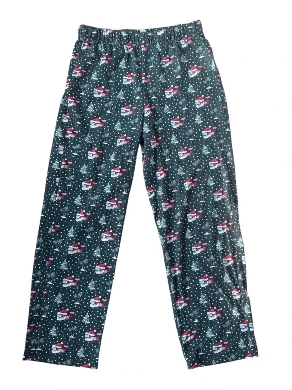 Vineyard Vines Christmas Whale Pajama Pants Green Small